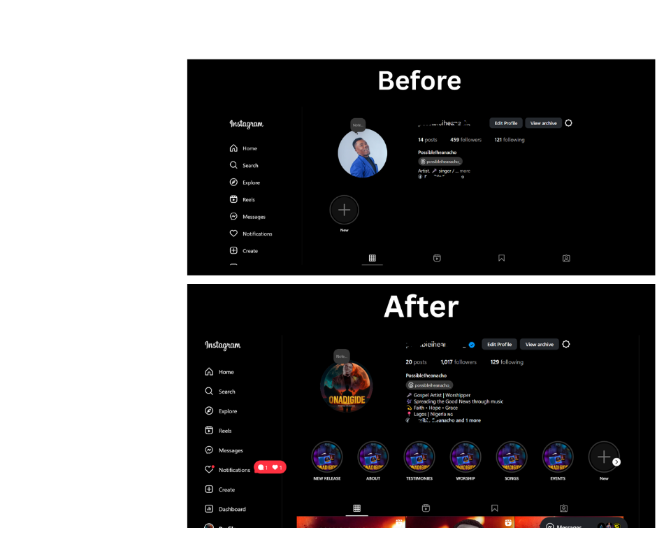 "before and after social me porfolio image" 