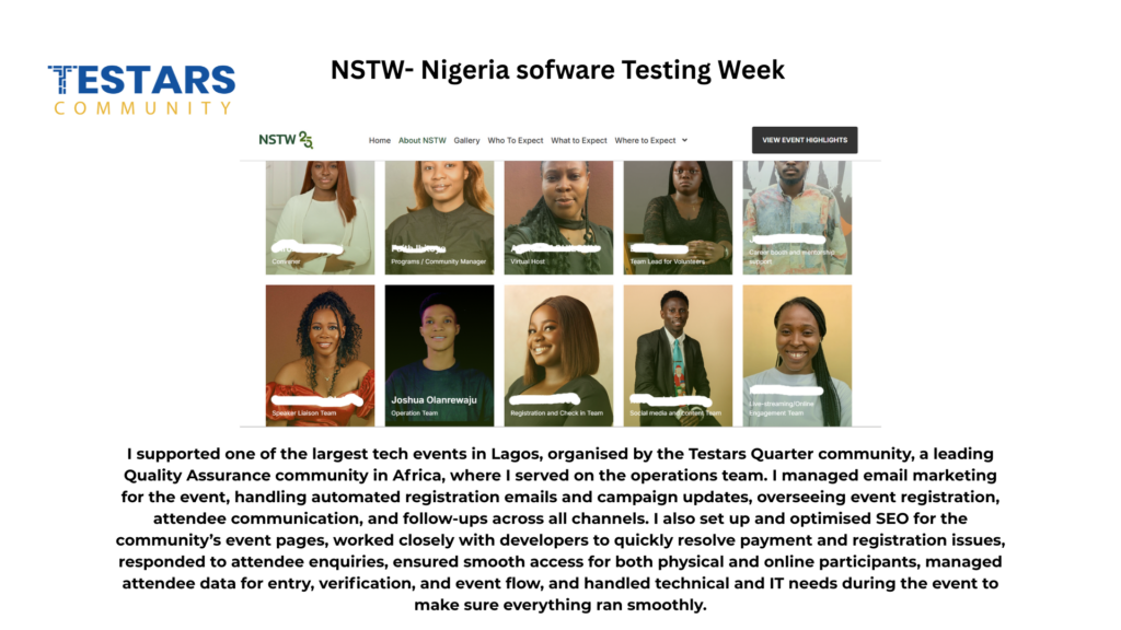 "Joshua olanrewaju Nstw Achievements"